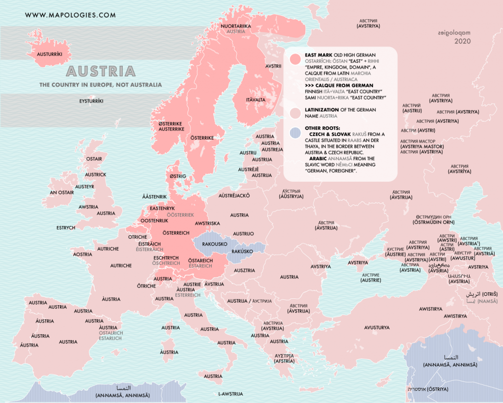 Österreich (Austria) in other foreign languages