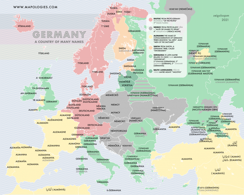 Germany or Deutschland in other foreign languages